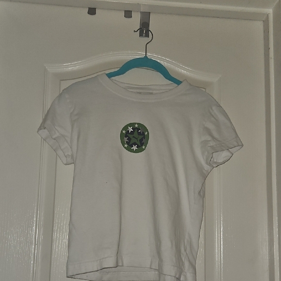 White Puma Ladies T-Shirt with Star Patch - Picture 1 of 3